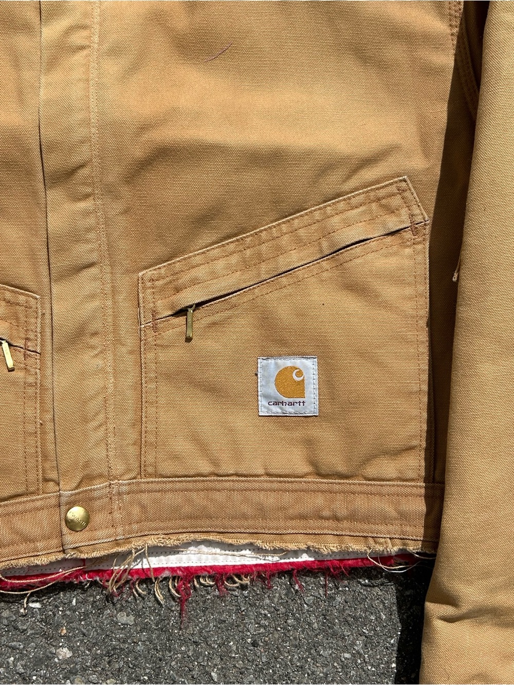 Carhartt Men's Brown Corduroy Collar Tan Work Jacket - Picture 3 of 7
